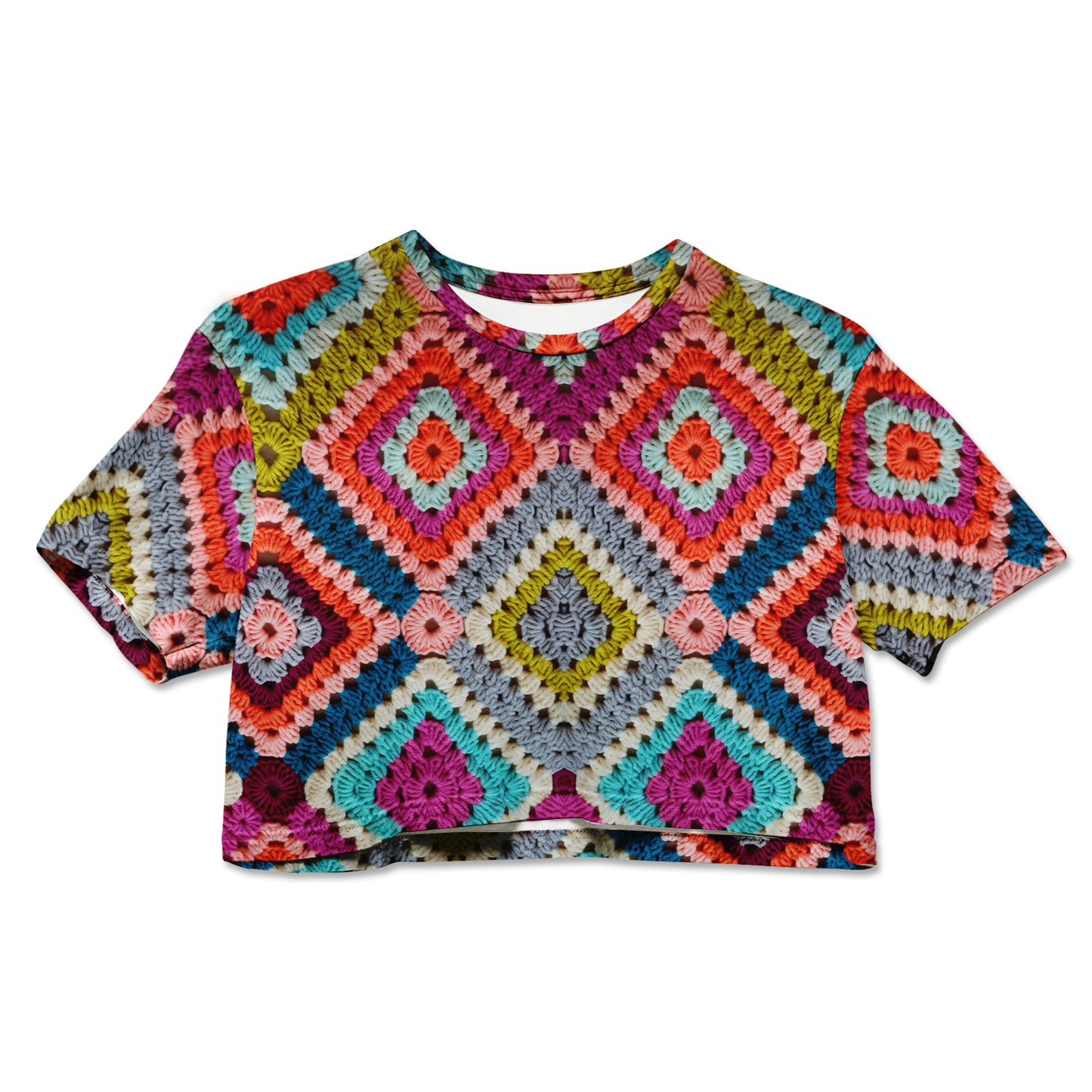 Cotton Crop Tee - Diamond Crochet