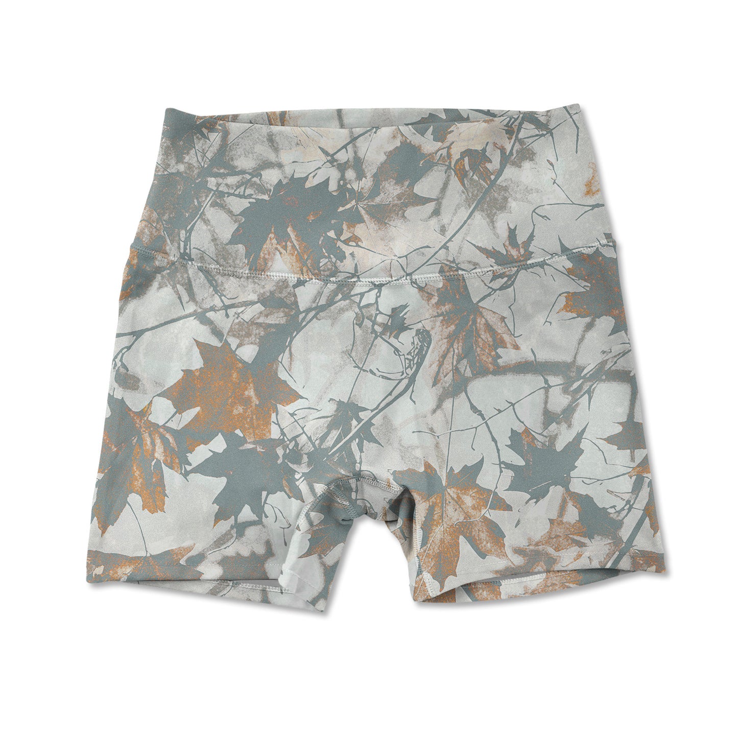 Printed Active Short - Grey & Orange Maple Leaves