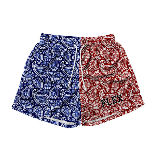 Basic Mesh Short - Paisley Red and Blue