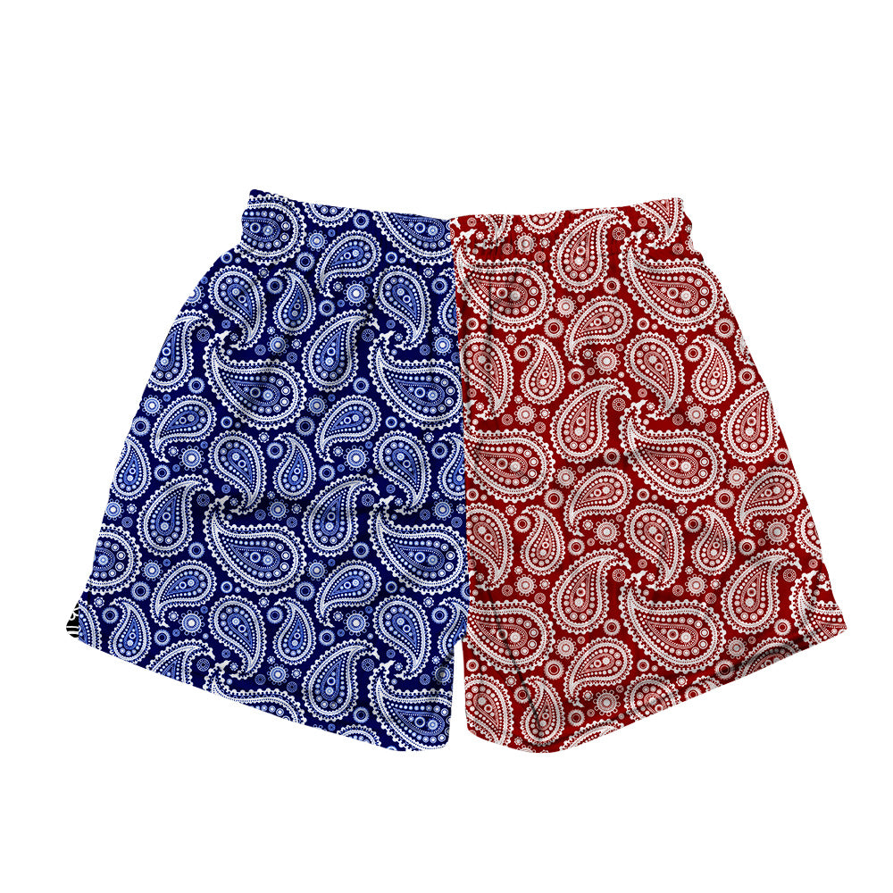 Basic Mesh Short - Paisley Red and Blue