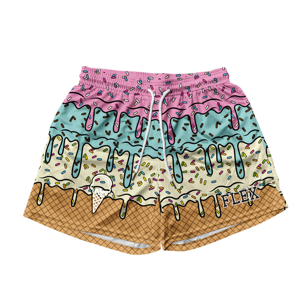 Basic Mesh Short - Ice Cream Drip