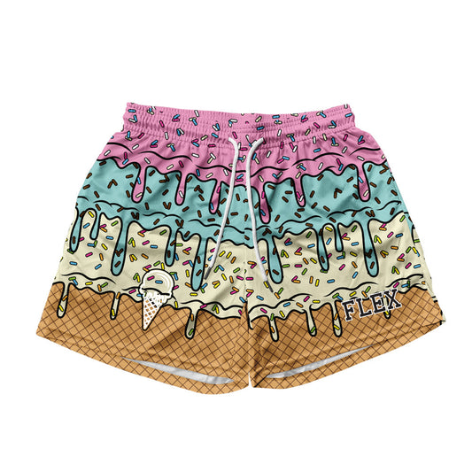 Basic Mesh Short - Ice Cream Drip