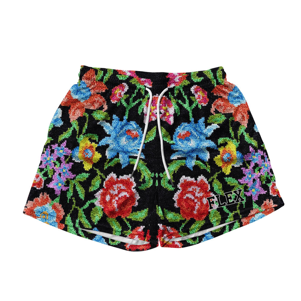 Basic Mesh Short - Floral Carpet