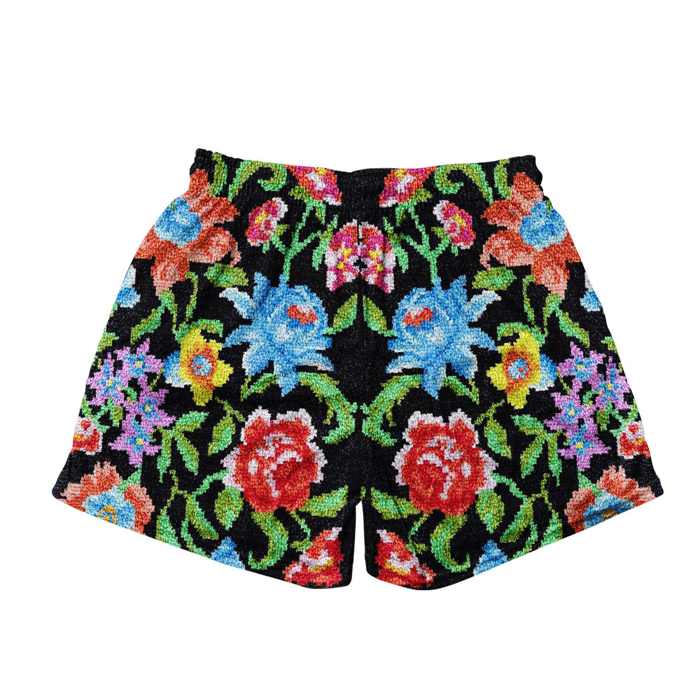 Basic Mesh Short - Floral Carpet