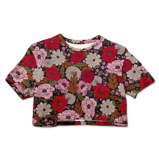 Cotton Crop Tee - Retro Flowers