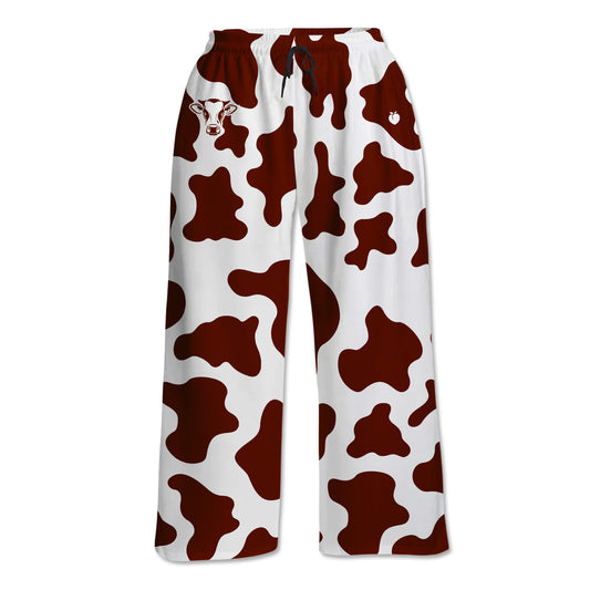 Unisex Lounge Pants - Brown Cow Print