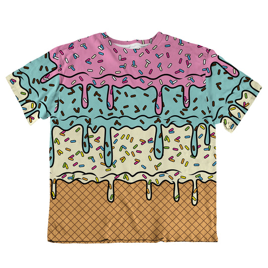 Unisex Oversized Tee - Ice Cream Drip