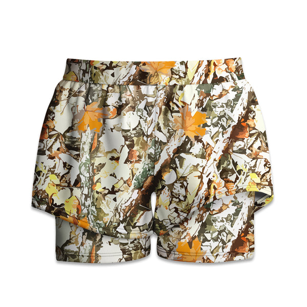 Printed Liner Shorts - Maple Branches