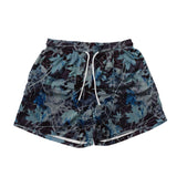 Basic Mesh Short - Blue & Black Maple Leaves