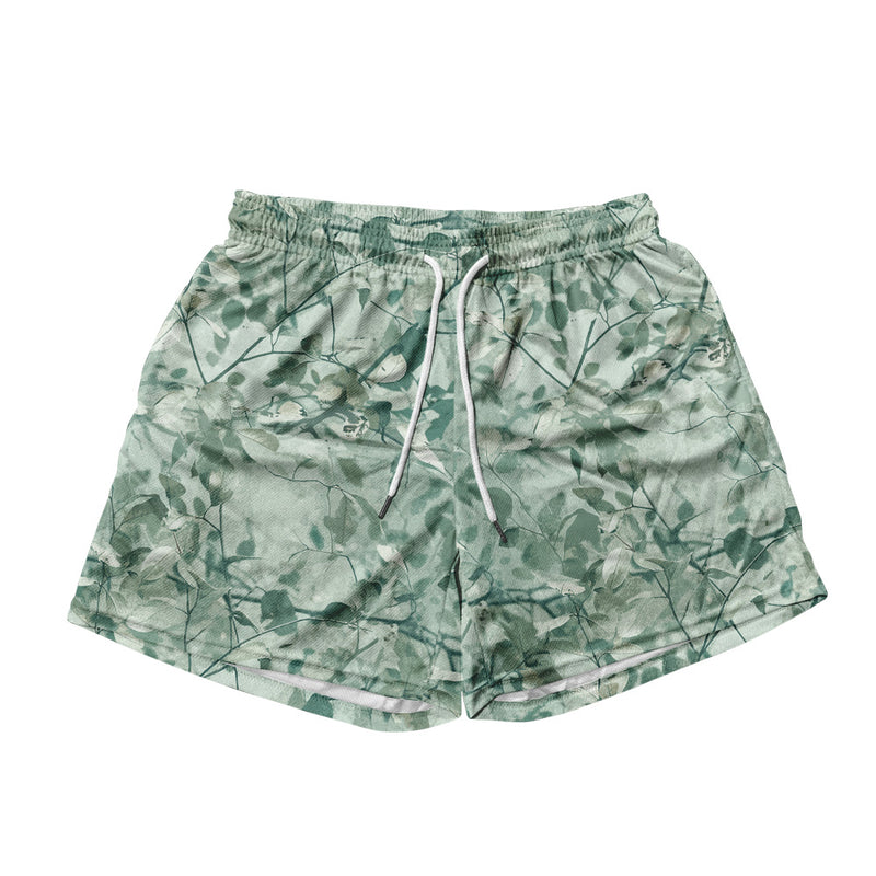 Basic Mesh Short - Green Leaves