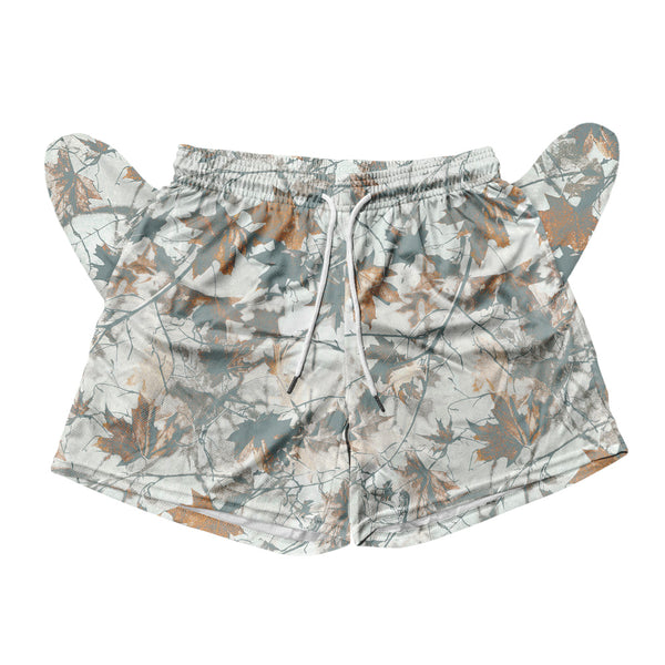 Basic Mesh Short - Grey & Orange Maple Leaves