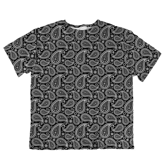 Unisex Oversized Tee - Paisley B&W