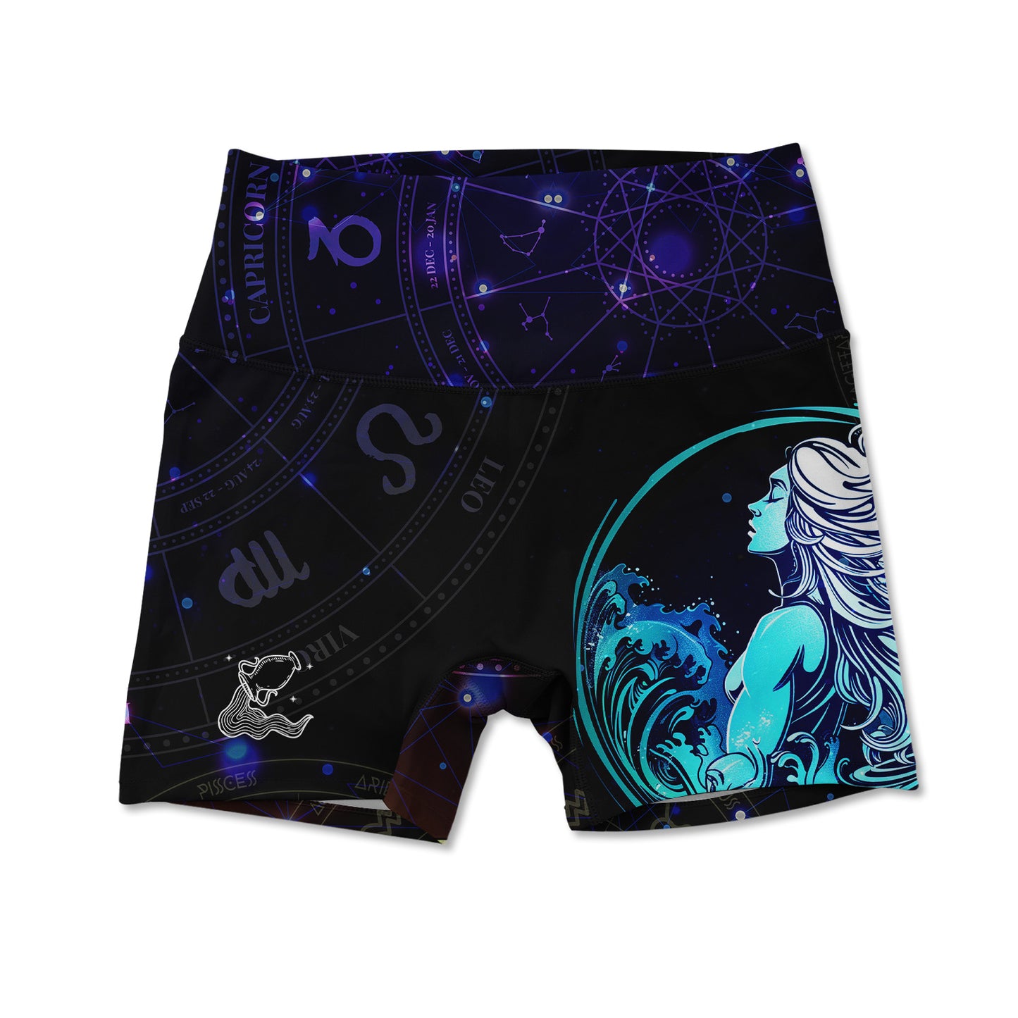 Printed Active Shorts - Aquarius