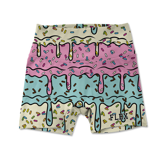 Printed Active Shorts - Ice Cream Drip