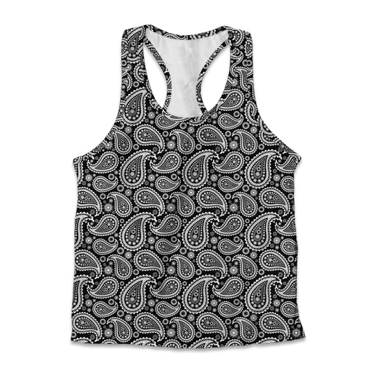 Printed Jersey Tank - Paisley B&W