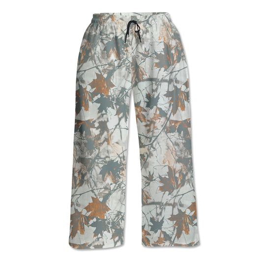 Unisex Lounge Pants - Grey & Orange Maple Leaves