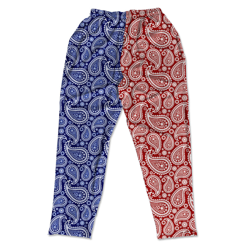 Muscle Pants - Paisley Red & Blue