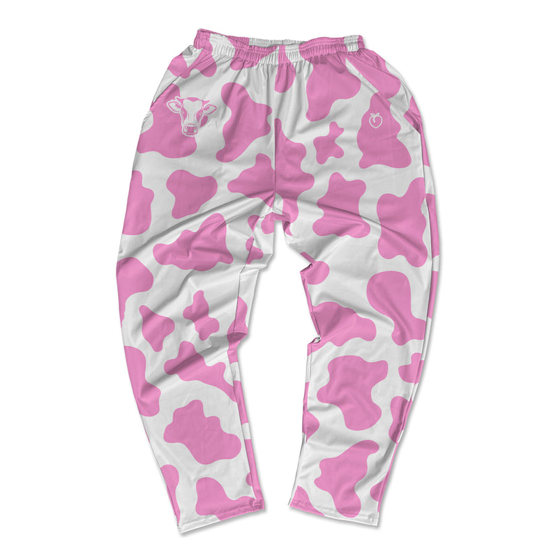 Muscle Pants - Pink Cow Print