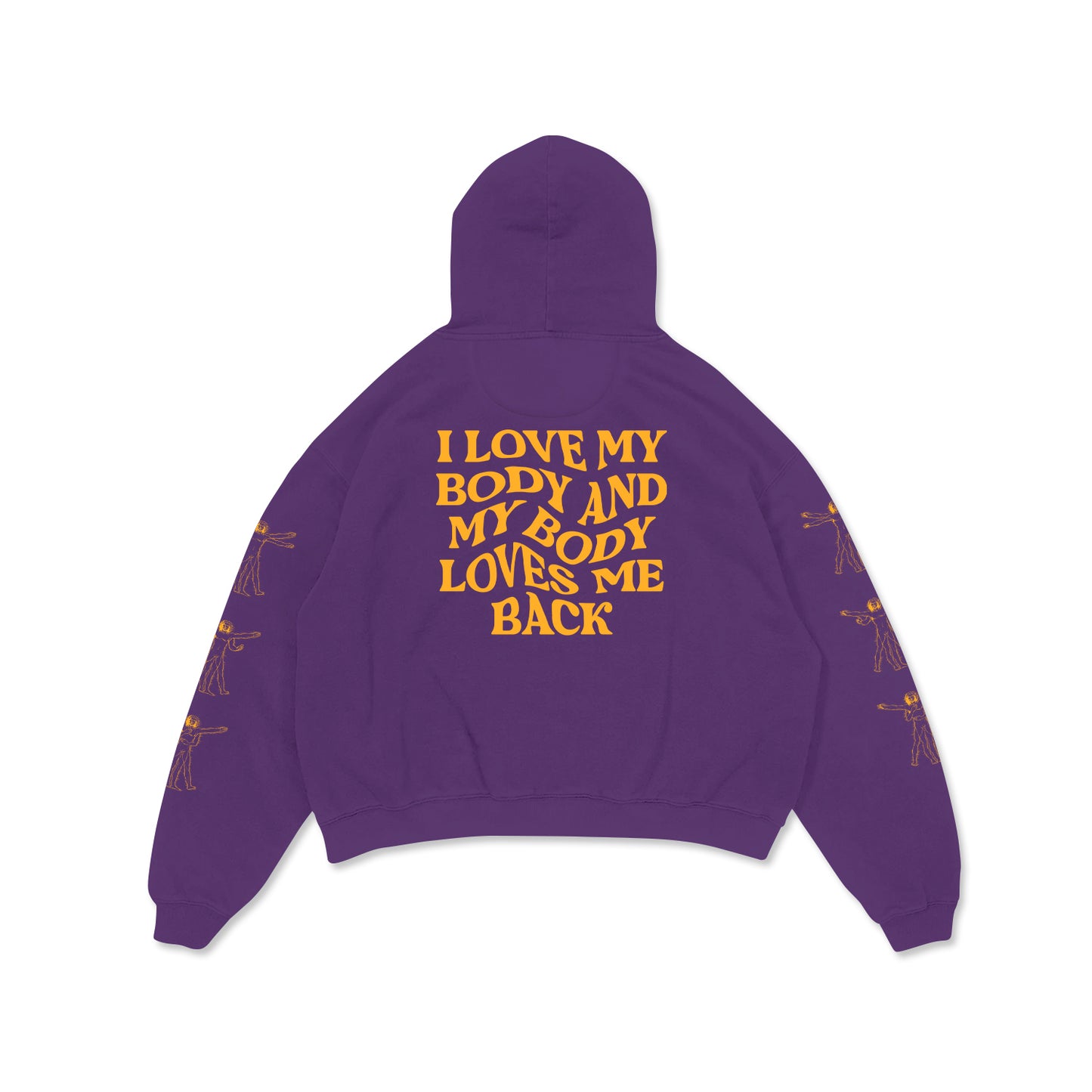 UNISEX HOODIE - I LOVE MY BODY - PURPLE