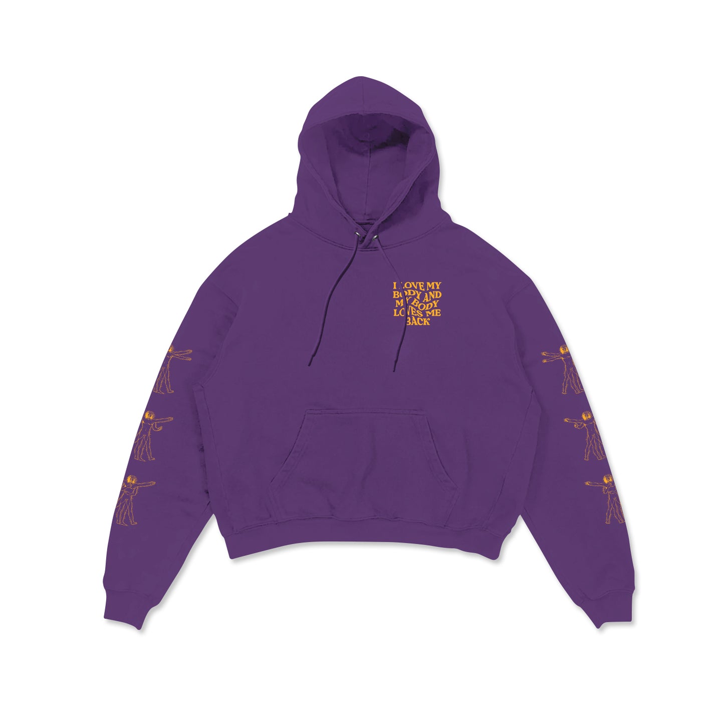 UNISEX HOODIE - I LOVE MY BODY - PURPLE