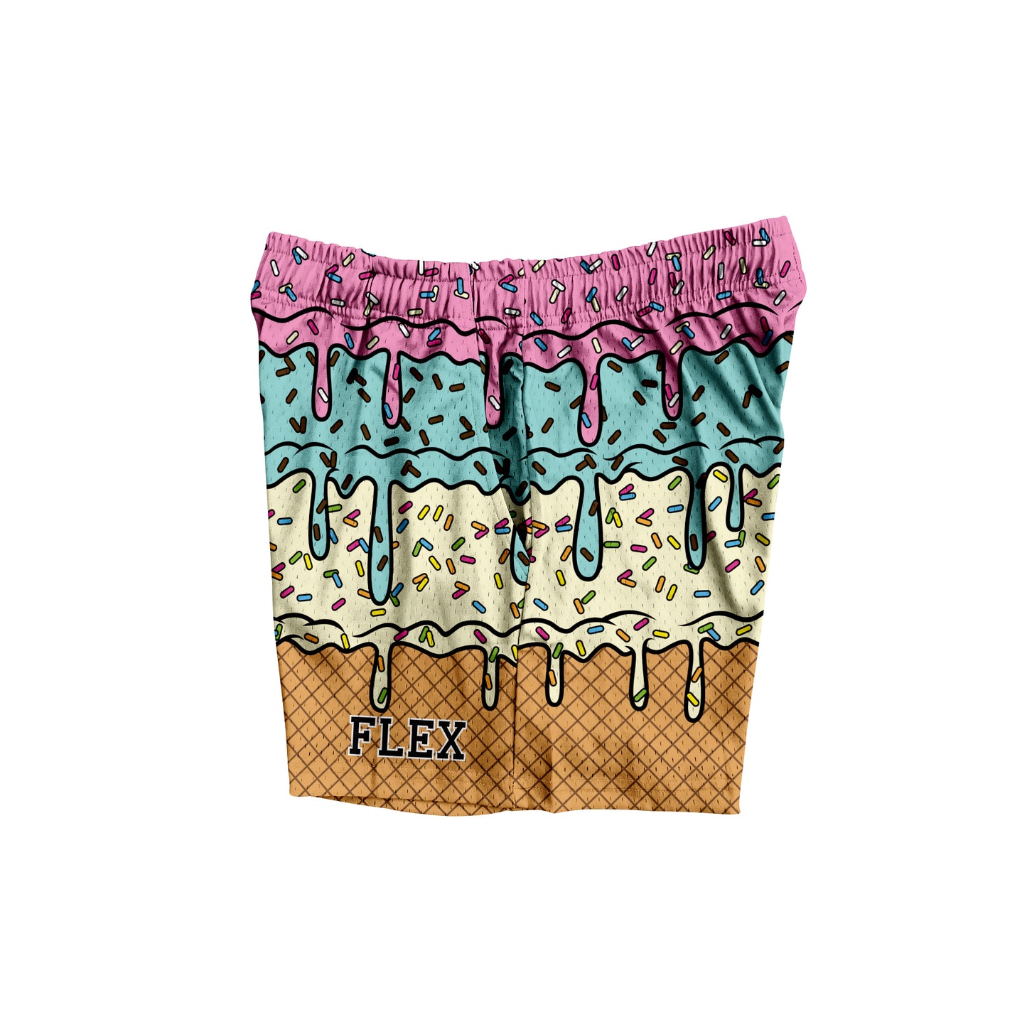 Mesh Flex Shorts 5" - Ice Cream Drip