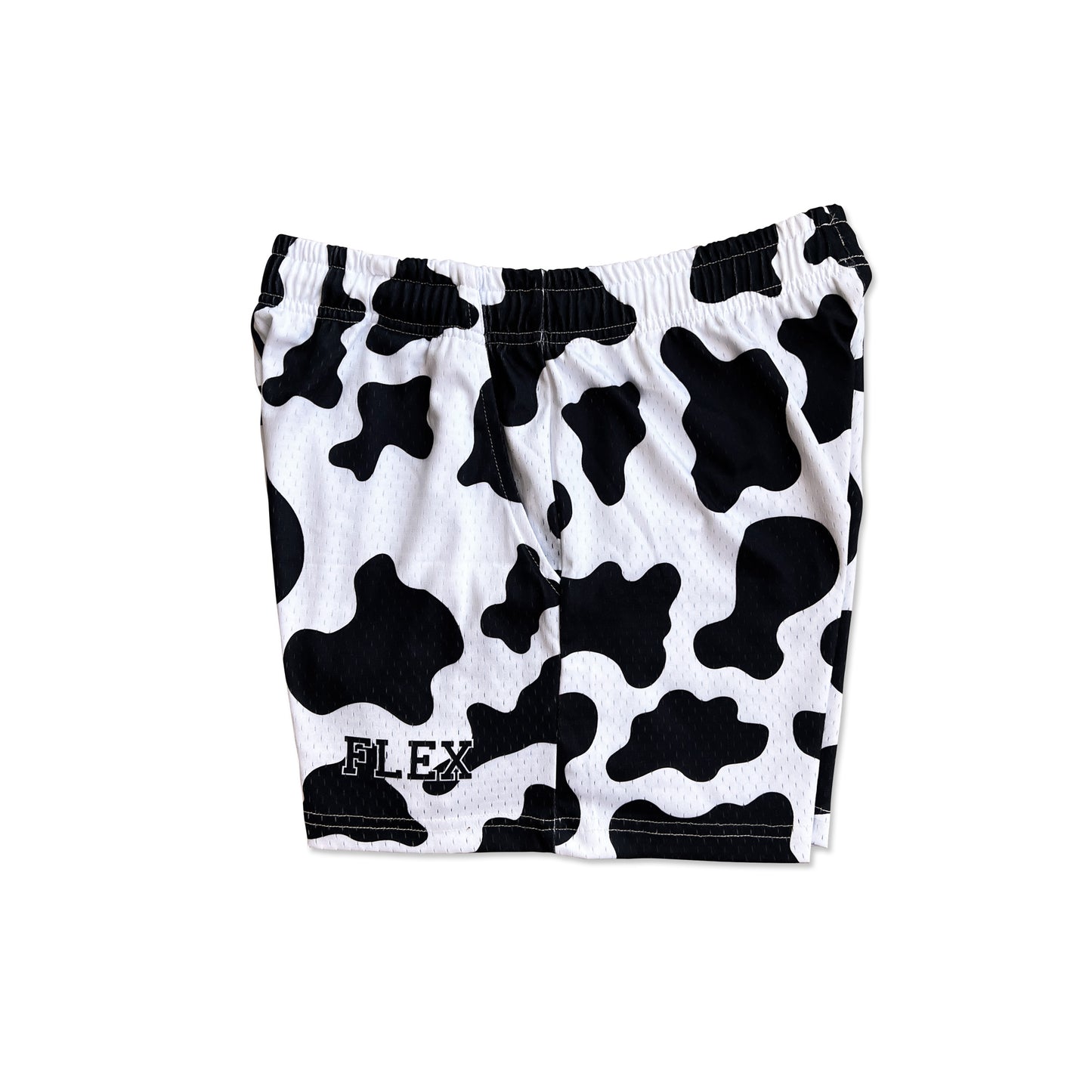 Mesh Flex Shorts 5" - Cow Print