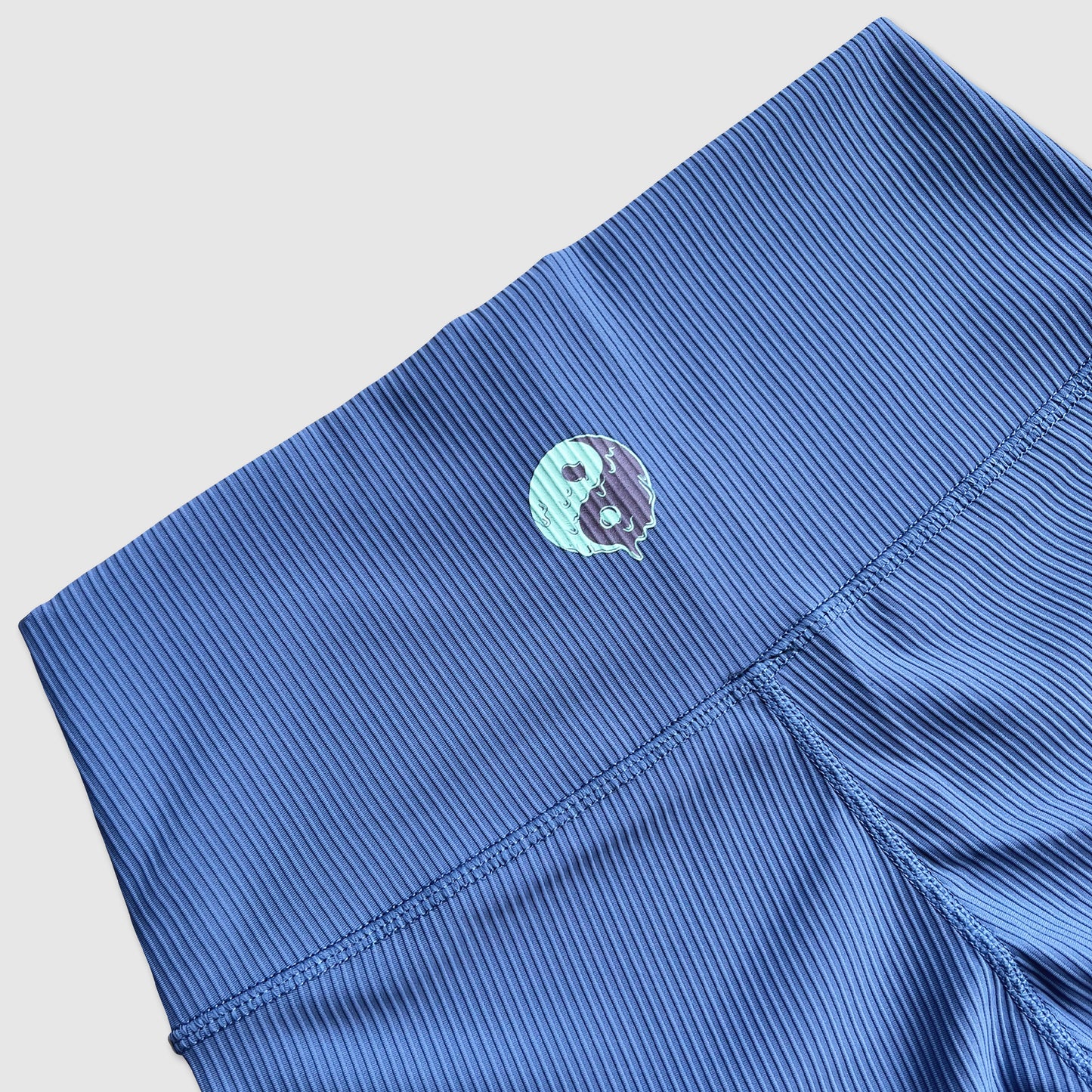 Ribbed Biker Shorts Yin Yang Drip - Blue