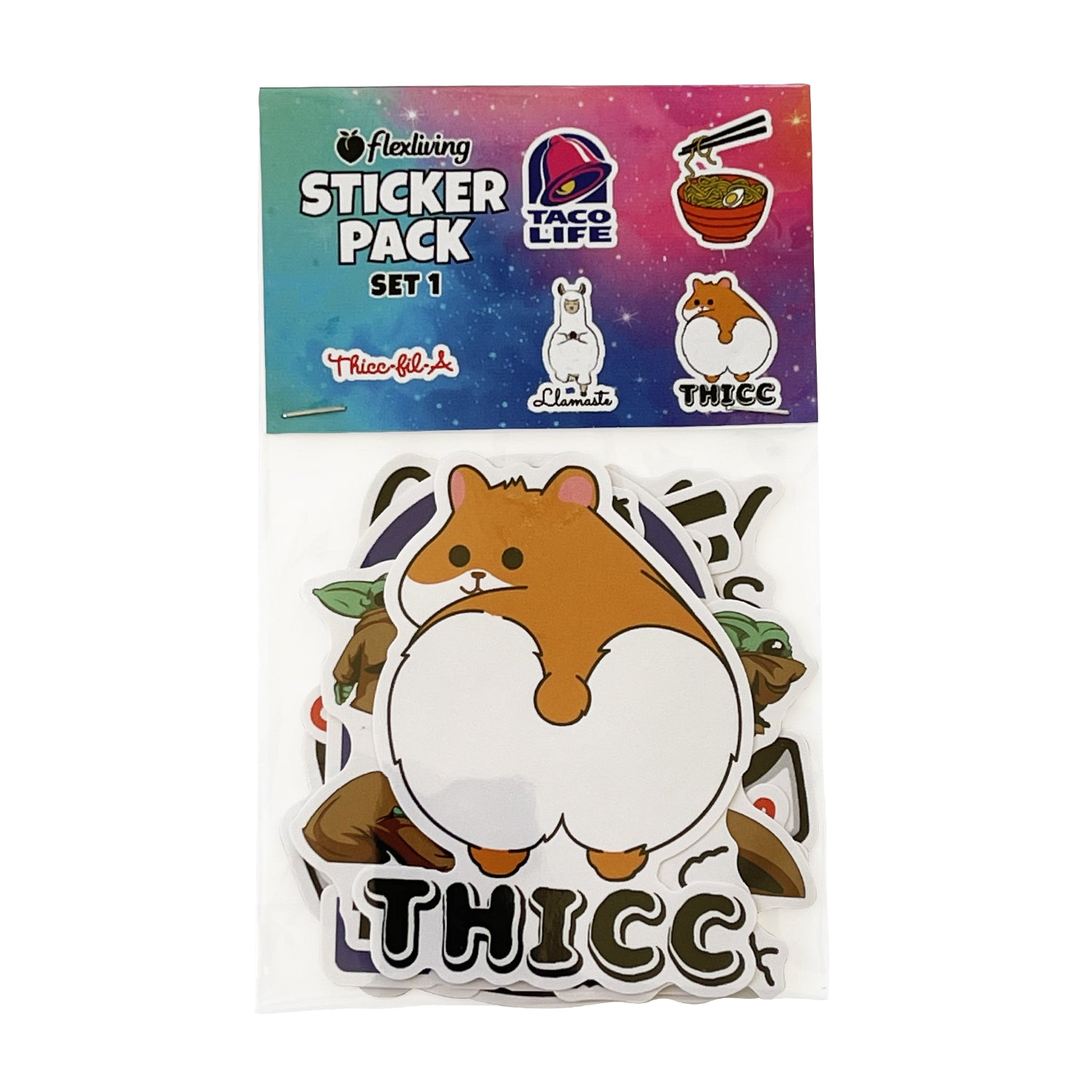 Vinyl sticker, fast and easy application, flexliving sticker, cute graphic sticker. Sticker pack. High quality stickers. 