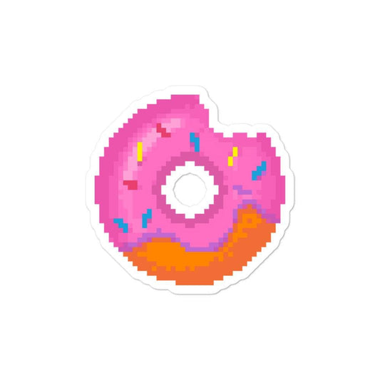 Vinyl sticker, fast and easy application, flexliving sticker, cute graphic sticker. High quality stickers. Pixel Donut sticker