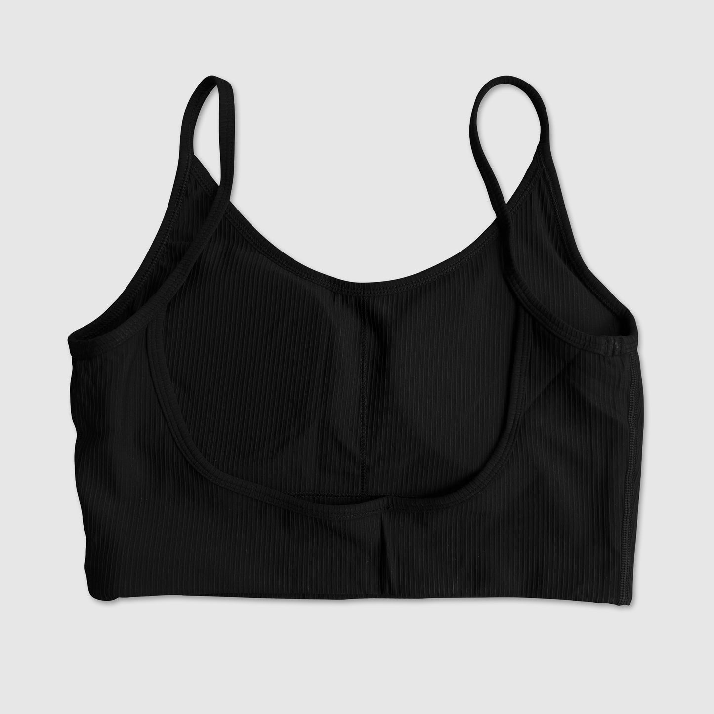 Ribbed String Crop Tank Yin Yang Drip - Black