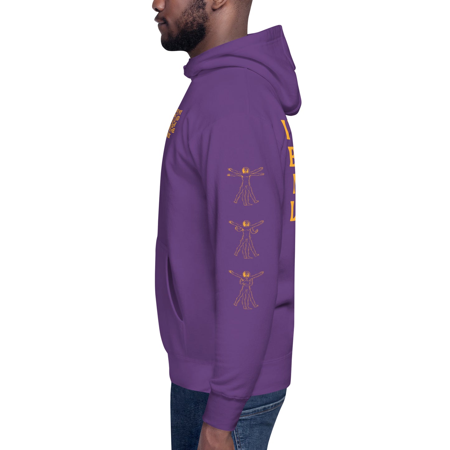 UNISEX HOODIE - I LOVE MY BODY - PURPLE